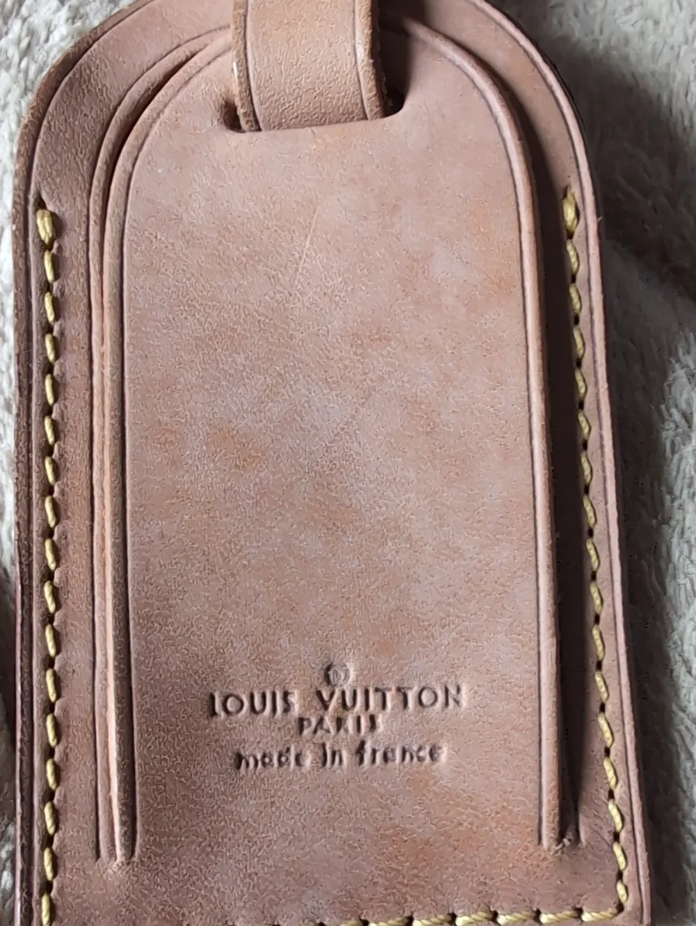 Louis Vuitton Leather Luggage Tag – Natural Brown